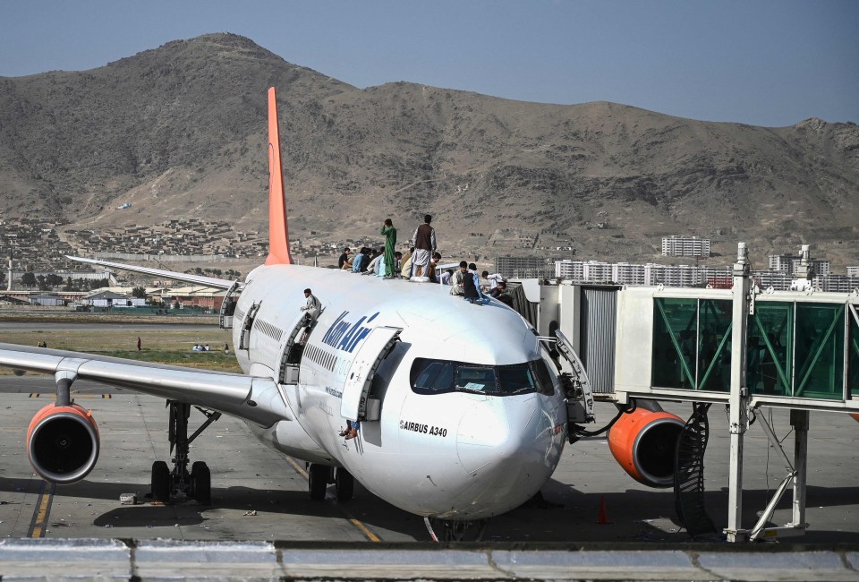 Some managed to make on top of plane at Kabul airport