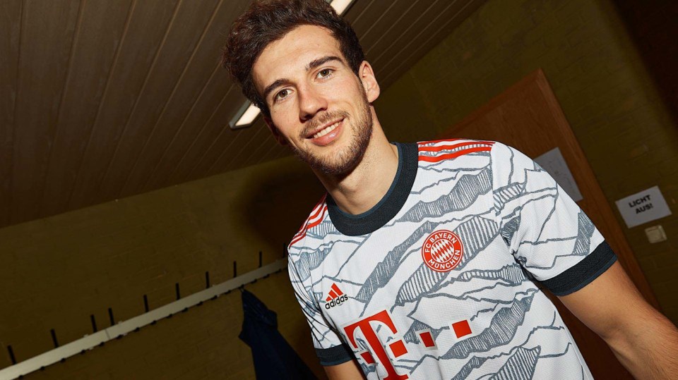 Leon Goretza models the kit, which is inspired by the Bavarian Alps