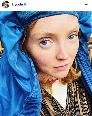 Model Lily Cole donned a burka to promote her new book