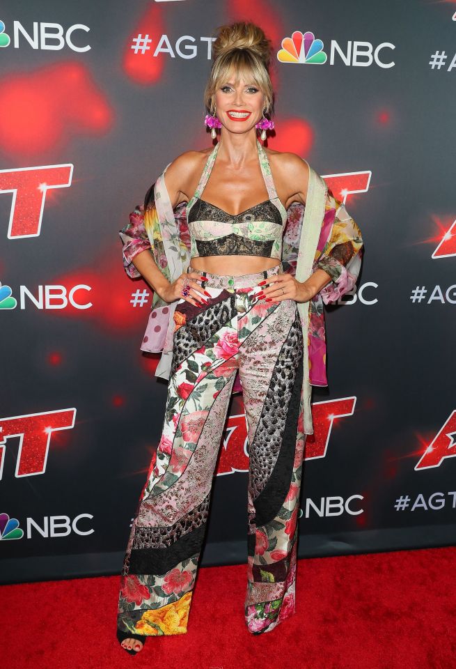 Model Heidi Klum stunned as she showed off her colourful outfit for the America’s Got ­Talent red carpet in California