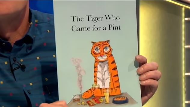 Sean’s spoof book “The Tiger who Came for a Pint”