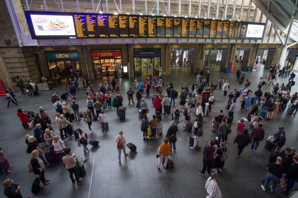 Staycationers have already got a head start on their weekend plans (pictured in London's King's Cross)