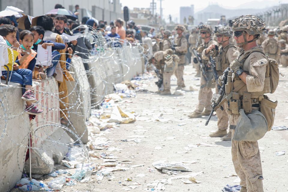 Soldiers are desperately trying to hold the line at the airport