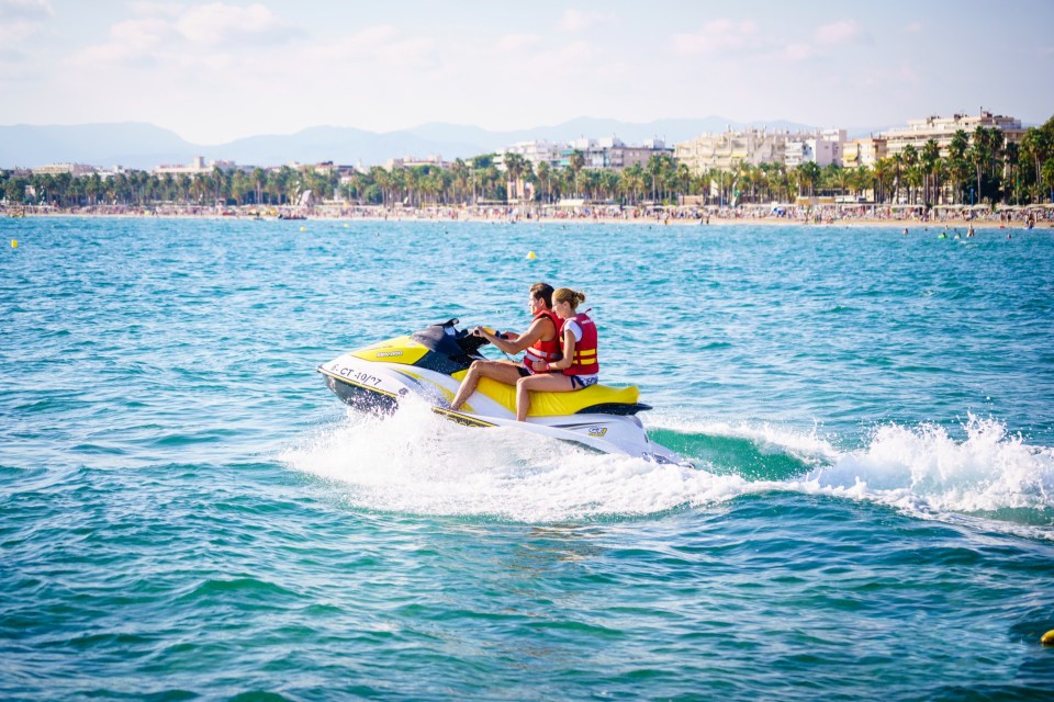 Jetski around Salou's popular beachfront on the Costa Daurada