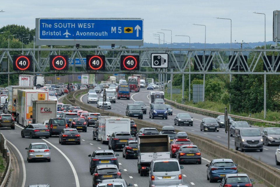 Traffic is already building up on the M5 on the way to Bank Holiday hotspots Devon and Cornwall