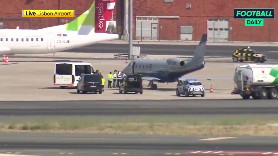 Cristiano Ronaldo's private jet lands in Lisbon