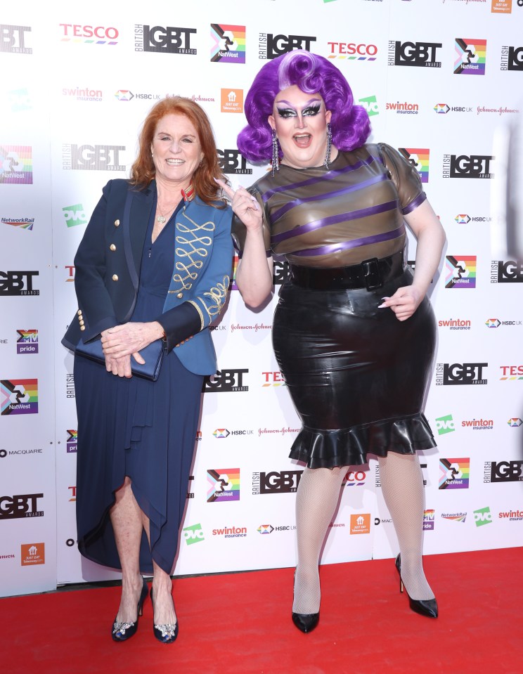 Sarah Ferguson had fun on the red carpet with Ru Paul's Drag Race winner Lawrence Chaney