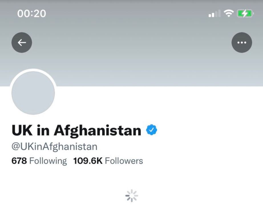 The UK appears to have deleted its Twitter account for the embassy in Afghanistan