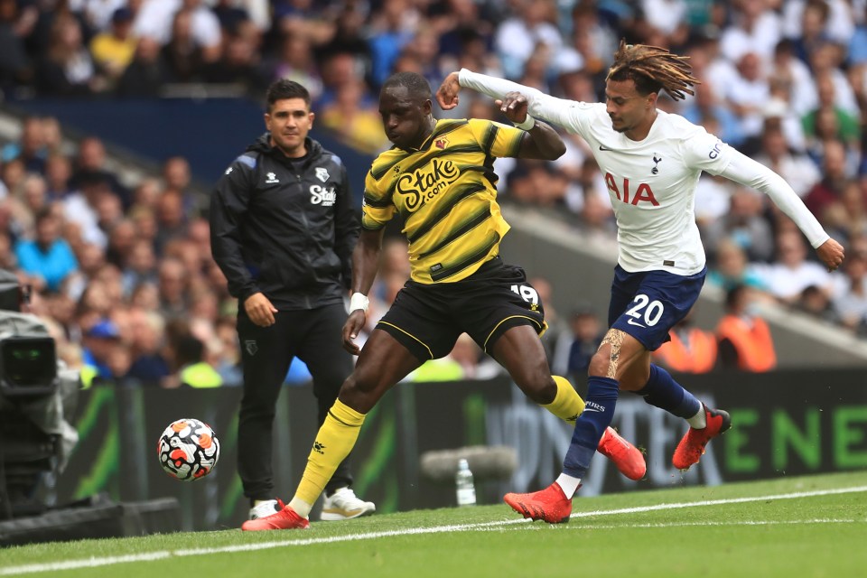 The Watford star was forced off the pitch by Dele just before the incident