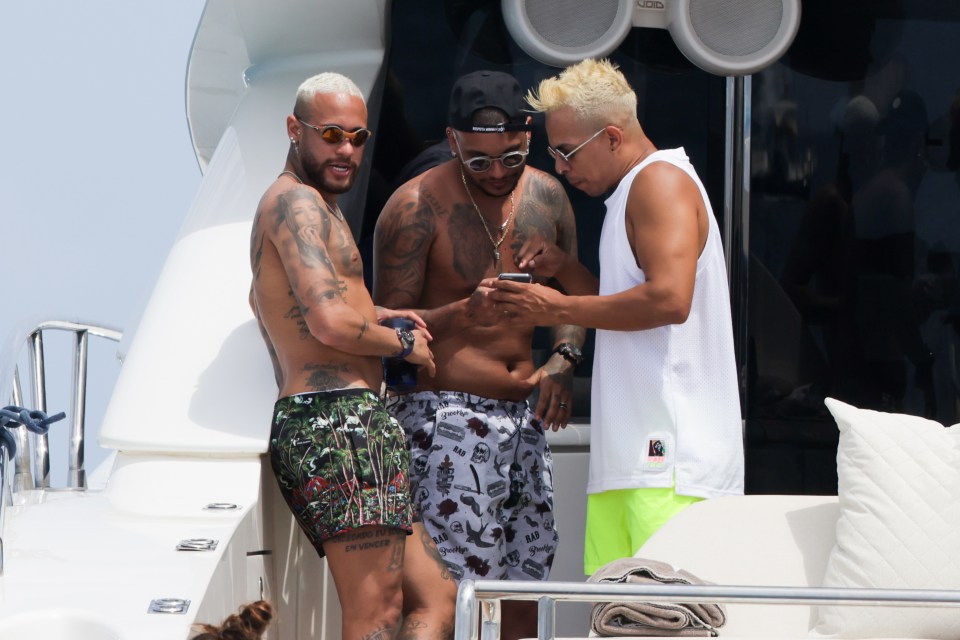 Neymar chilled alongside friends and only child Davi in Ibiza