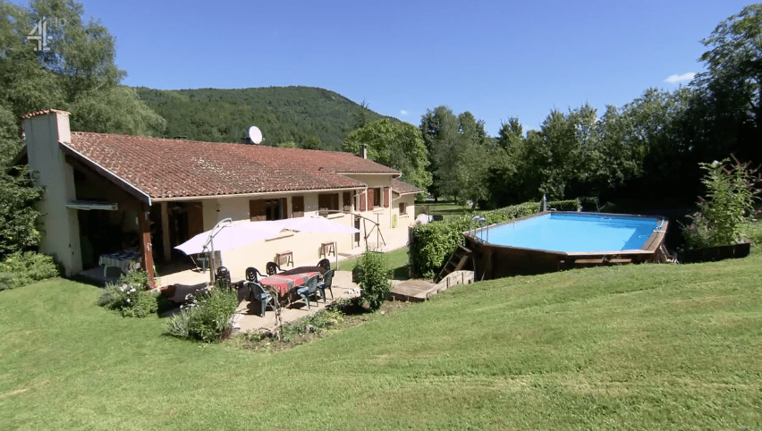 The stunning home was set amid lush countryside and had its own swimming pool