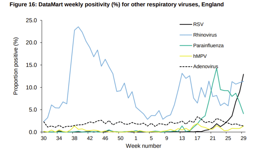 Cases of RSV have soared in the past few weeks in England. Nearly all cases are in children