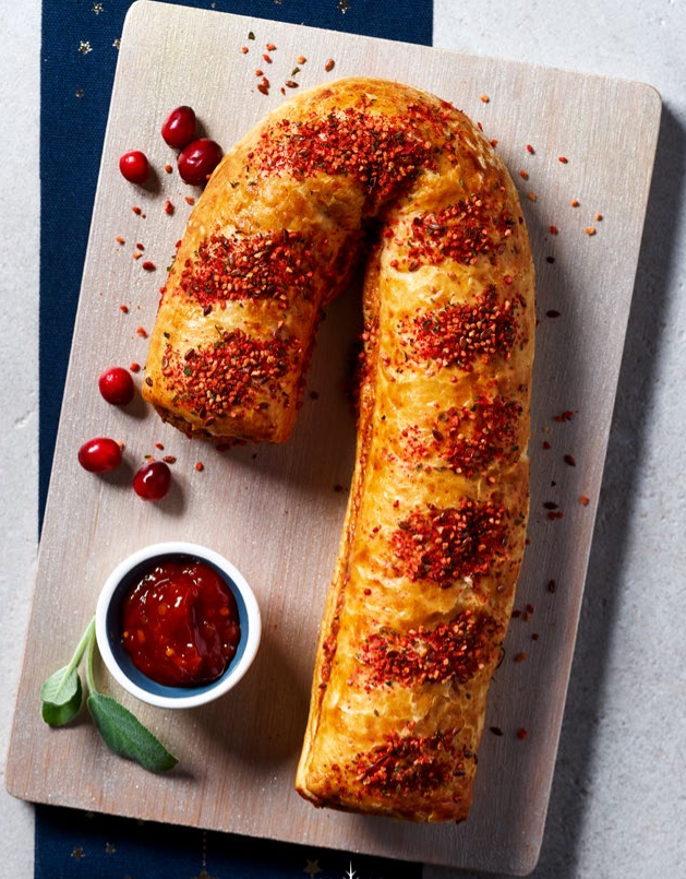 Asda shoppers can celebrate Christmas with a candy cane-shaped sausage roll this year