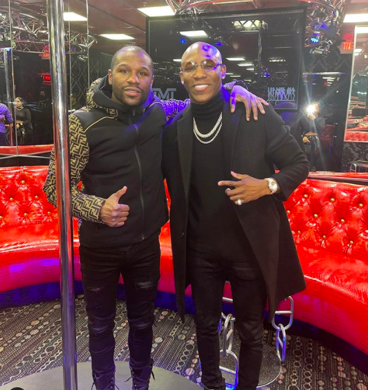 Floyd Mayweather pictured with Yordenis Ugas