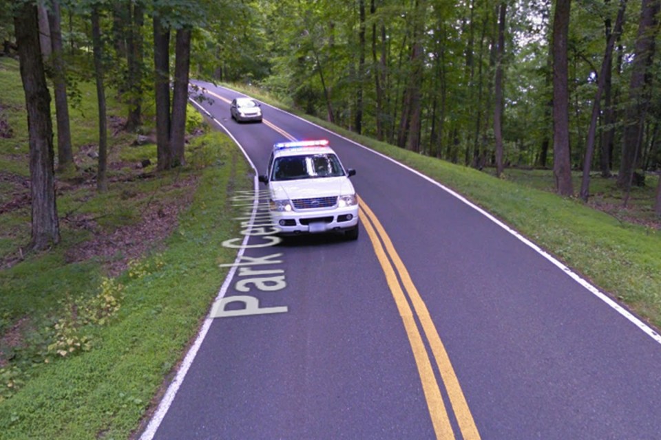 Google Maps appears to have captured the moment one of its own camera-laden cars was pulled over by US police