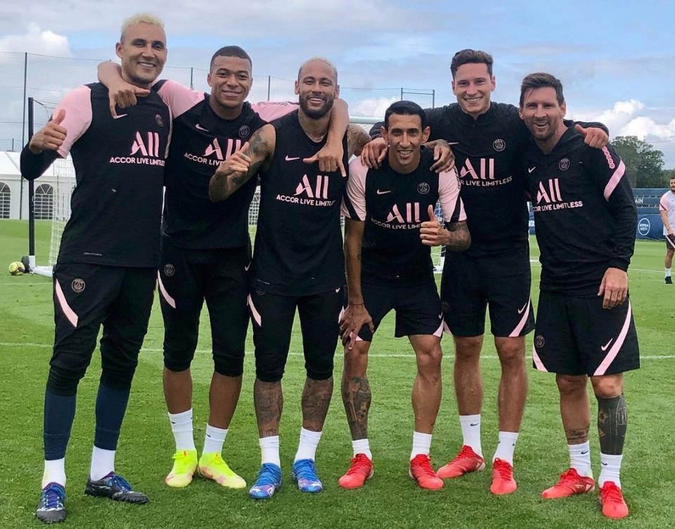 Lionel Messi showed off his skills in training alongside Kylian Mbappe and Neymar