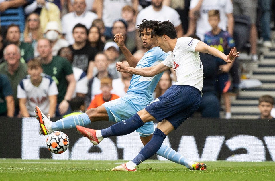 Son embarked on a fine solo dribble before cutting inside and firing across the box past Ederson