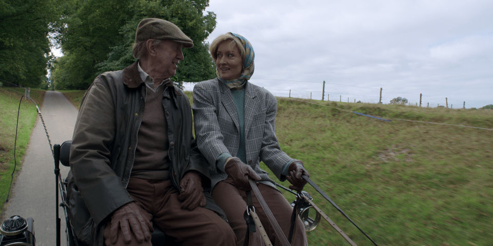 Jonathan Pryce as Prince Phillip and Natascha McElhone as Penny Knatchbull in The Crown