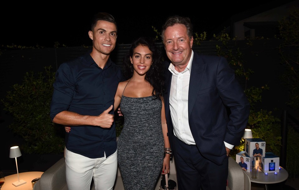 Piers Morgan with Cristiano Ronaldo and Georgina Rodriguez