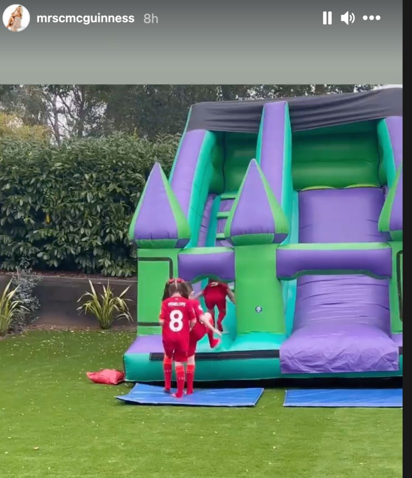 The family went all out getting a bouncy castle