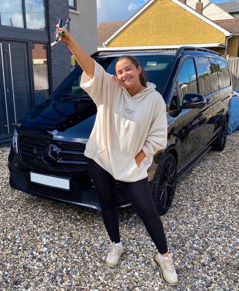 Jacqueline Jossa showed off her new car outside her Essex home