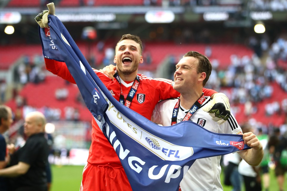 McDonald (right) won promotion to the Prem with Fulham in 2018