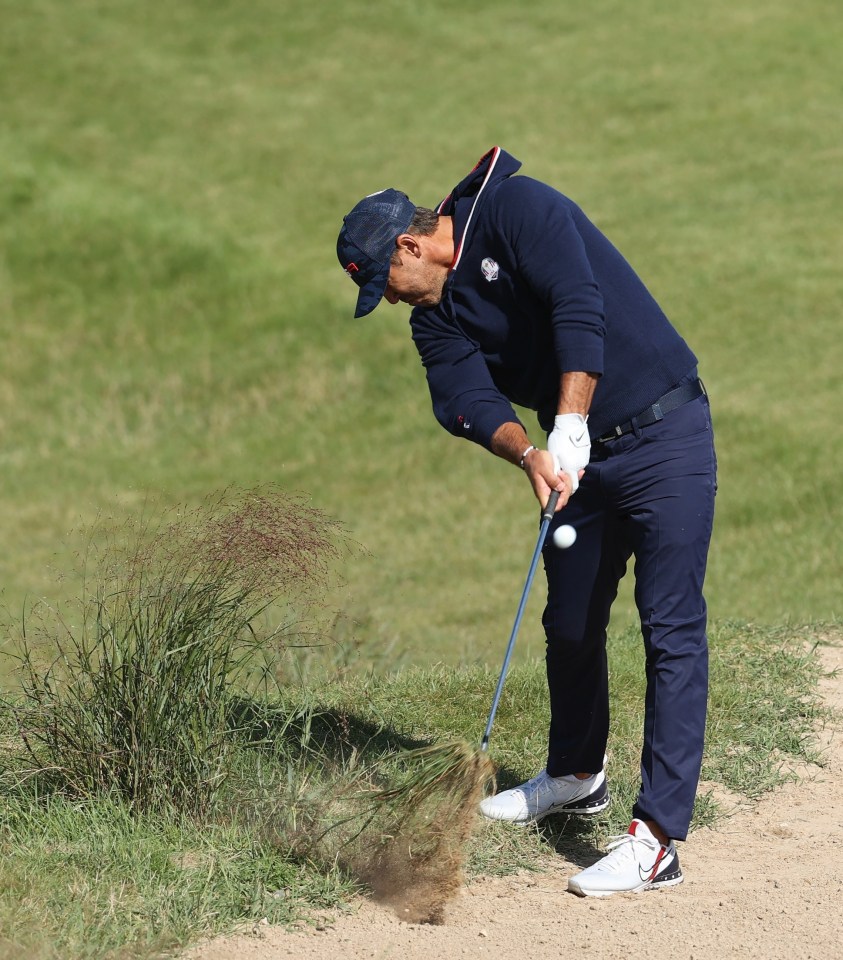 He eventually played the shot - and found the green in expert fashion