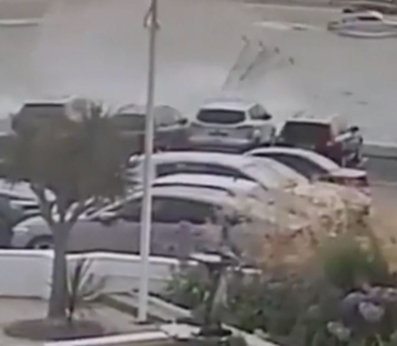 CCTV footage shows the moment the aircraft crashed into the water