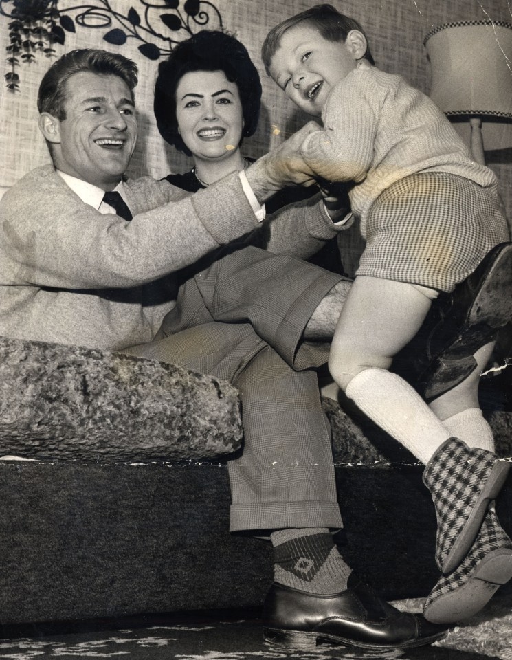 Roger with ex-wife Patricia and son David, then four, in the mid 1960s