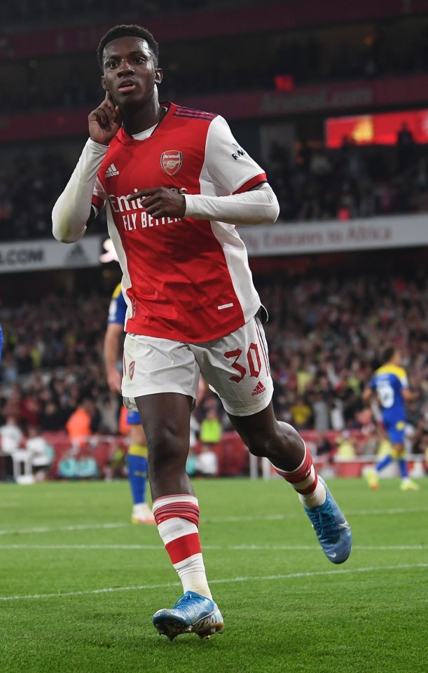 Mikel Arteta was full of praise for Nketiah who 'trains like a beast'