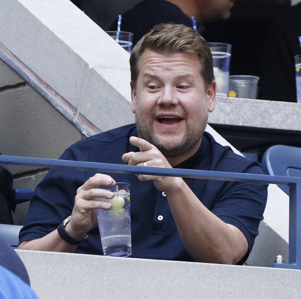 James Corden was among the long list of celebrities in the crowd at Flushing Meadows