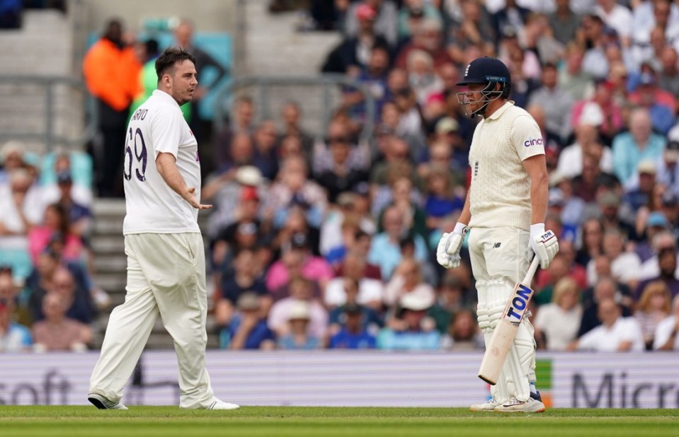 The England batsman naturally looked displeased with the fan afterwards