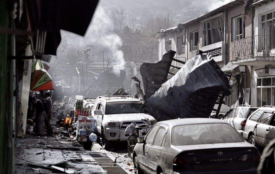 The aftermath of the 2018 Kabul bombing