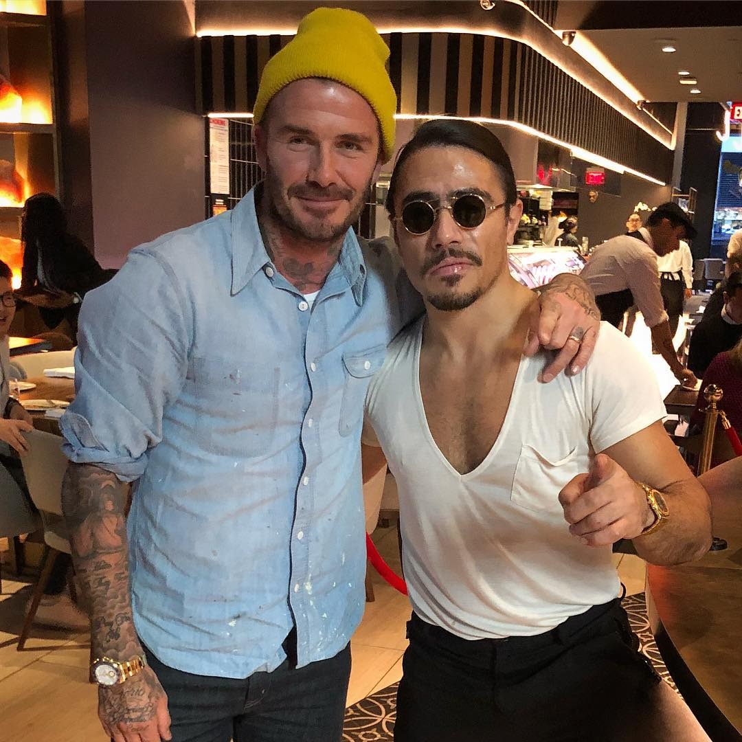 Fame hungry Salt Bae loves posing with celebs such as David Beckham