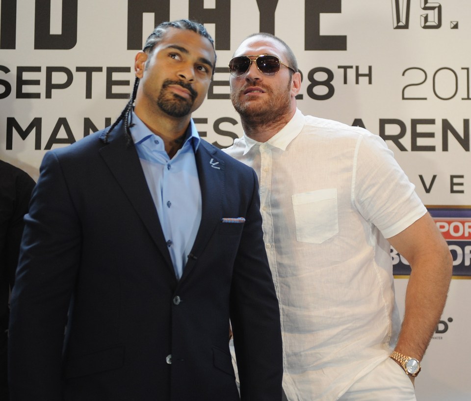 David Haye and Tyson Fury in 2013