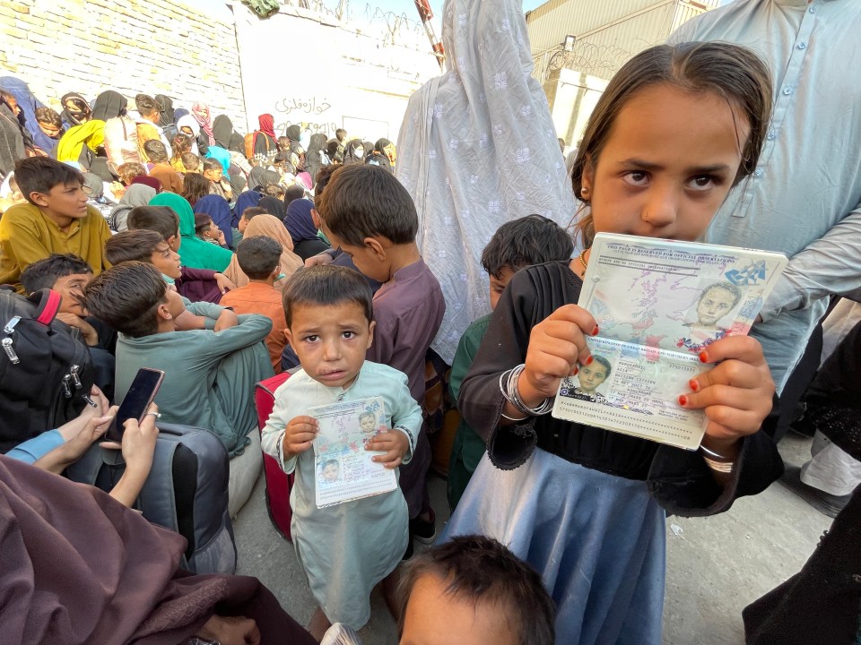 Sidiq Marofahail’s children Asia and Tawid pictured on The Sun’s front page clutching their passports