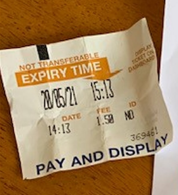 Mr Lad still has his pay and display ticket proving he purchased one - but it does not print the registration number on it