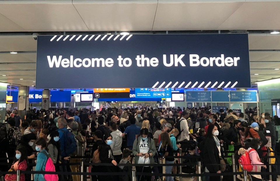 Travellers say they faced huge five-hour queues at Heathrow yesterday on the fifth day of chaos at the airport