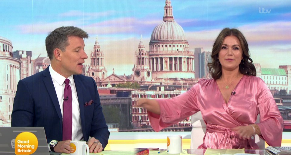 Susanna's co-host Ben Shephard teased her pink dress