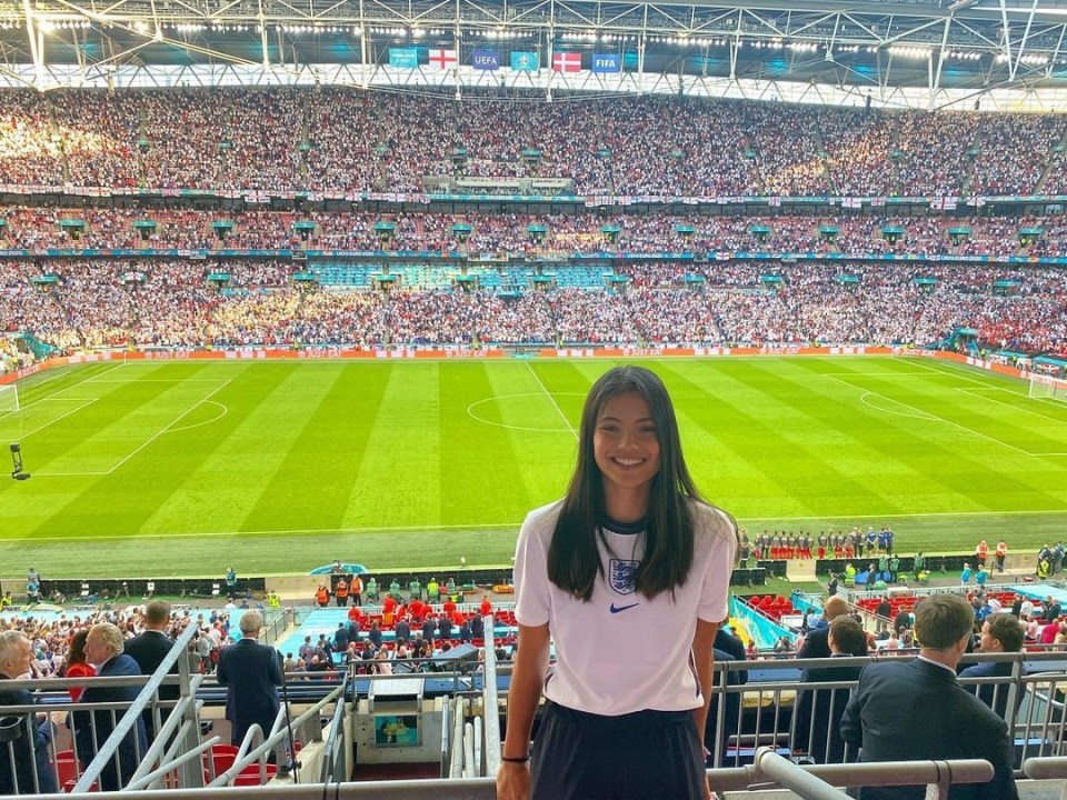 Raducanu attended England's Euro 2020 semi-final win against Denmark