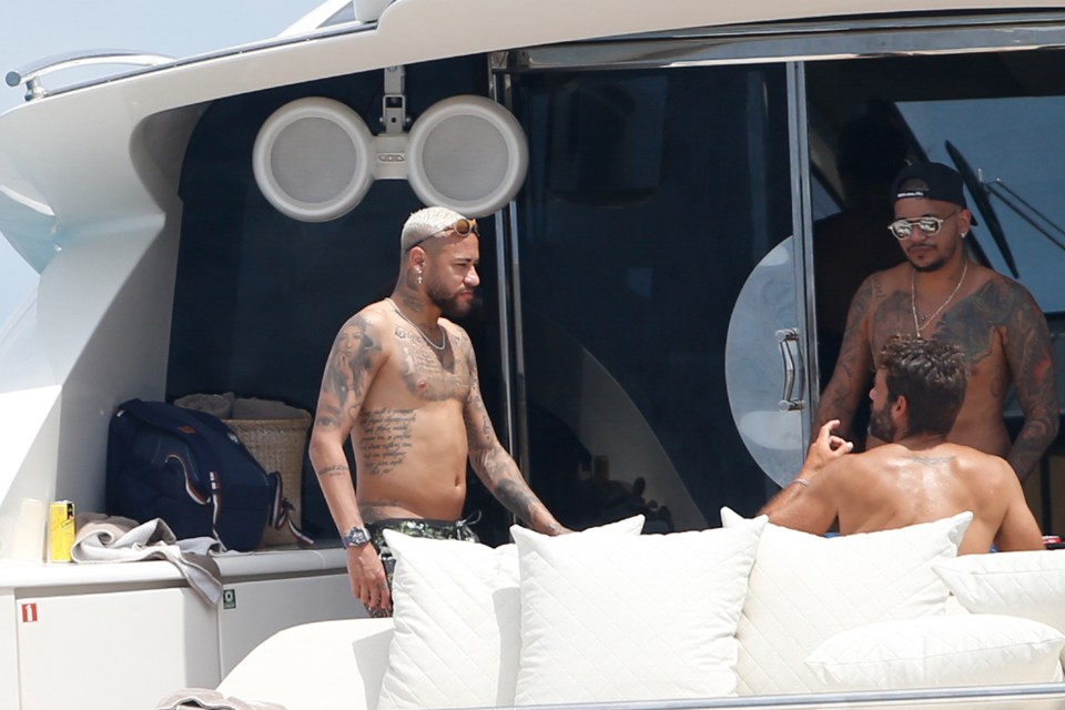 Neymar was snapped on a yacht after the Copa America in the summer