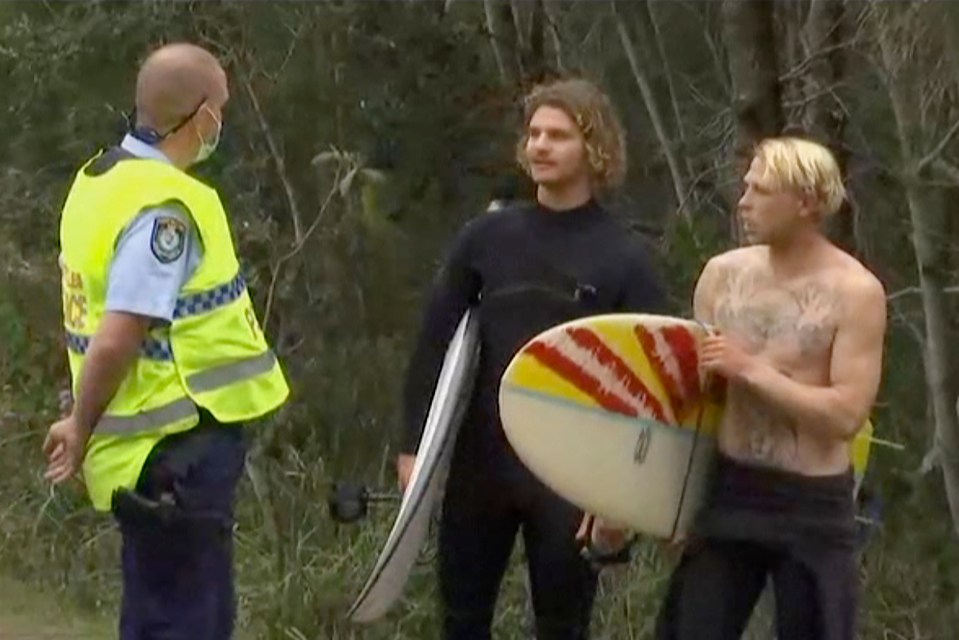 Other surfers were told to stay out of the water