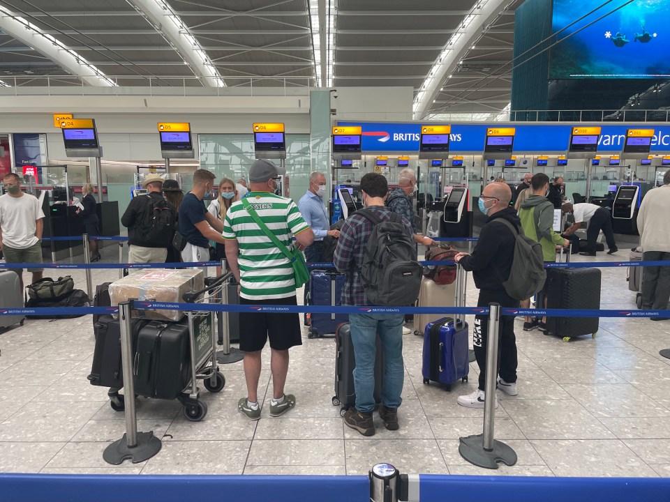 Passengers at Heathrow are queuing for a sixth day running today