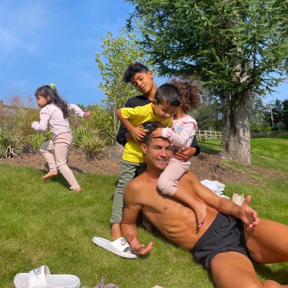 Cristiano Ronaldo pictured with his four kids