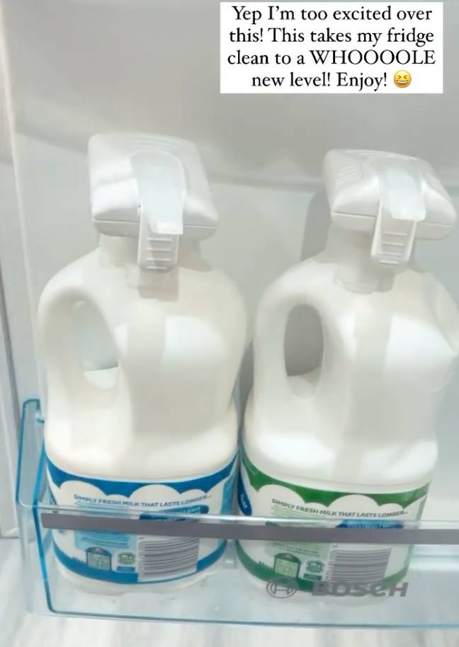 She used the 'magic tap' on her milk to help her make her cup of tea