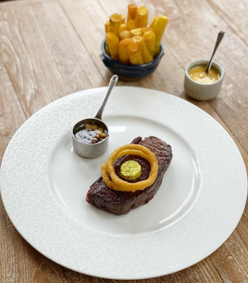 The chef's £87 steak comes with chips as well as a Bordelaise and Bearnaise sauce