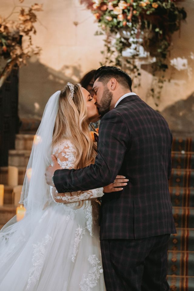 Megan and Bob on their wedding day