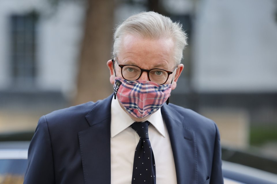 Michael Gove arrives in Whitehall for a Cabinet meeting this morning