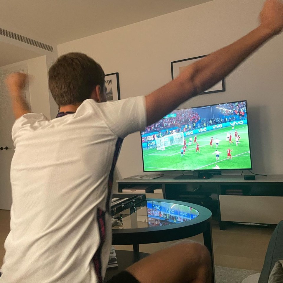 Football fan Russell cheered on England during the Euros