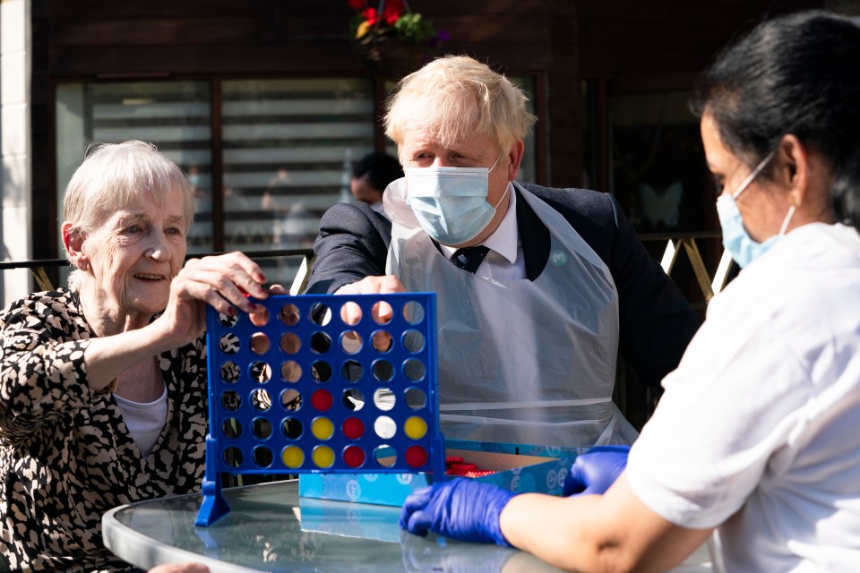 The PM at a care home in East London earlier today